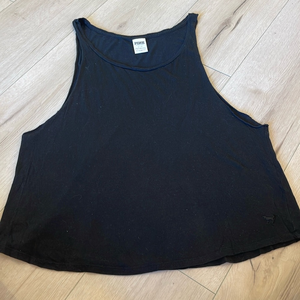 PINK by Victoria’s Secret Black Loose Fit Tank Top Size L